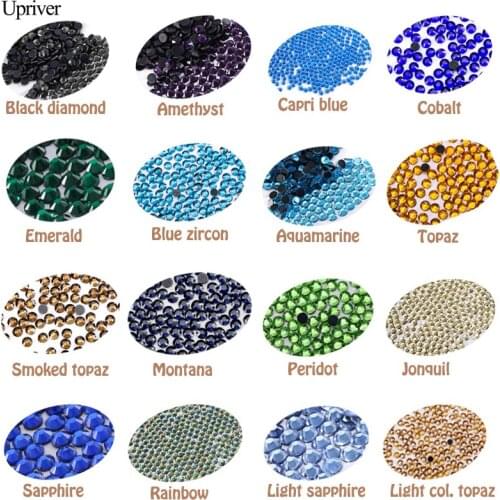 Upriver New 576pcs-72pcs DMC Stone Crystals All Size All Color Glass Rhinestones Sewing Accessories Adhesive Hotfix Hhinestones