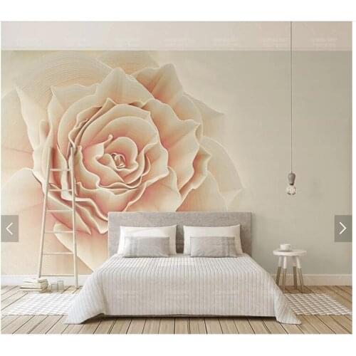 Custom floral papel de parede, simple embossed rose murals for living room bedroom sofa TV background home decor wallpaper