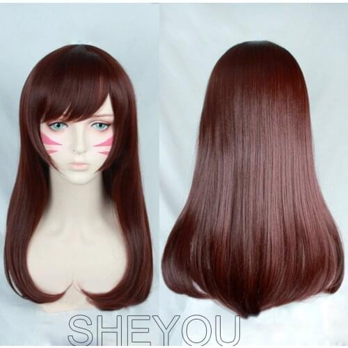 High Quality D.Va Cosplay Wig O W 0verwatch Heat Resistant Synthetic Hair Cosplay Costume Wig