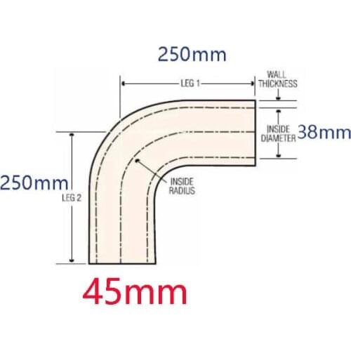 90-id38/45mm hose long 250mm
