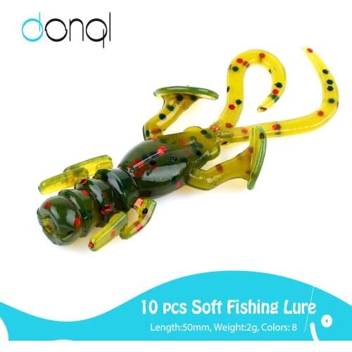 DONQL 10pcs/lot Silicone Fishing Lure Larva Soft Baits 50mm 2g Easy Shiner Wobblers Swimbait Worm Lures Carp Fishing Tackle