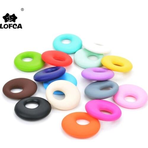 LOFCA Silicone Teether Fashion Silicone Ring baby Teething Necklace BPA Free Food Grade Teething Toys Nursing baby gingiva