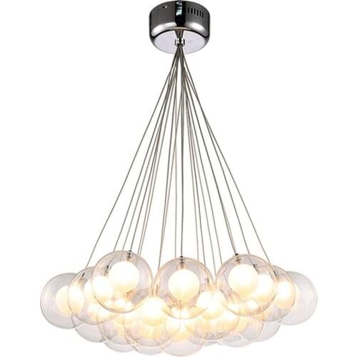 Modern G4 LED Pendant Lights Glass Ball Egg Suspension Lamp for Dinning Living Room Indoor Retro Home Pendant Lighting PA0050