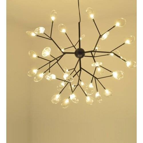 LED Postmodern Iron Glass Firefly Black Pendant Lights.Pendant Lamp.Pendant light Suspension Luminaire Lampen For Foyer