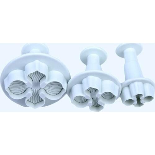 Embossed Stamp Home DIY Bakeware Flower Plunger Cutter Molds For Fondant Cake Cookie 3pcs/set