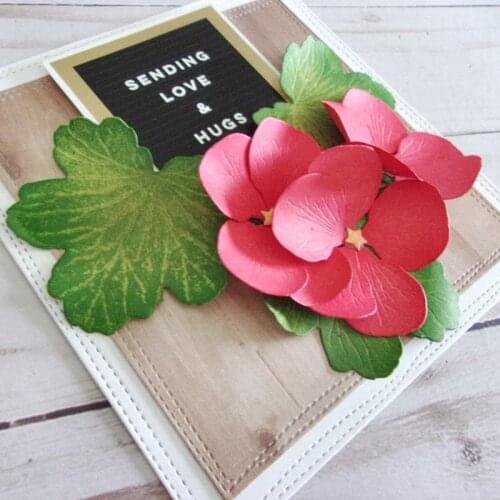 Cutting Dies Geranium Flower Scrapbook Cardmaking DIY Paper Craft Metal Stencil Surprise Creation