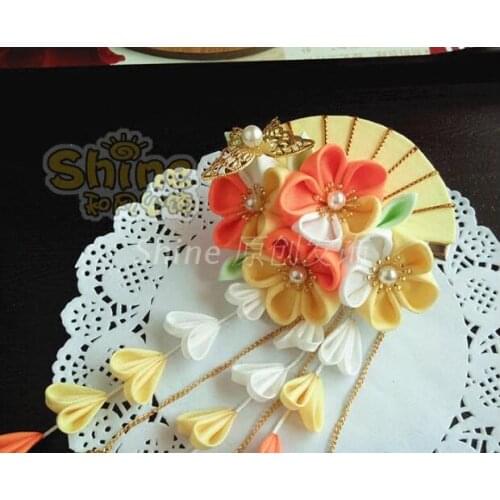 Japanese Kimono Plum Flower Hairpin Woman Hair Accessories Bathrobe Headdress Beautiful Hand-made Headwear