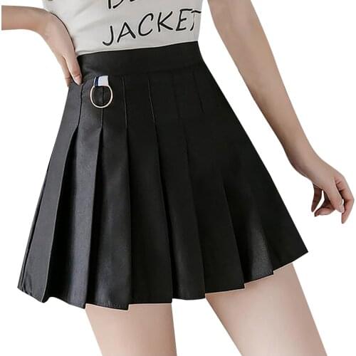 Women Short Pleated Plaid Mini Skirt Korean Slim Fit High Waist Preppy Style A-Line Sexy Clothes Skirts Gothic Grunge Kawaii