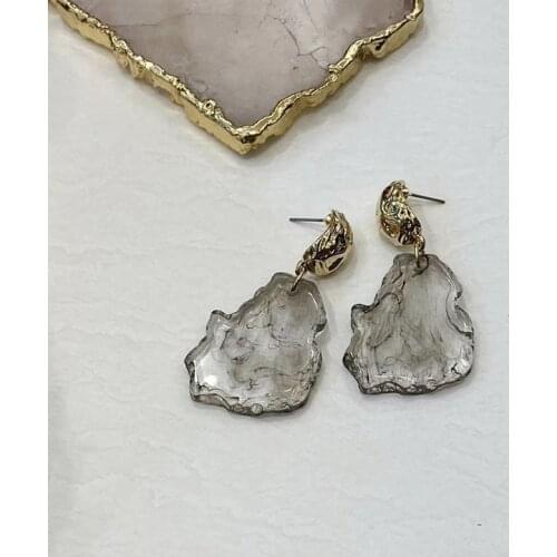 Korean Special Geometric Exaggerated Art Irregular Acrylic Earrings for Women Vintage Statement Earrings Ladies Jewelry Wholesal