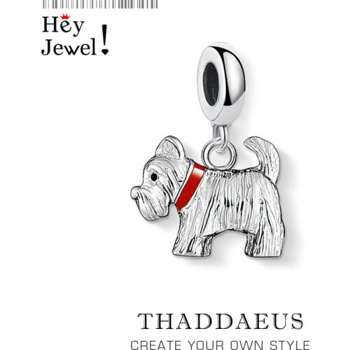 Cute Pet Dog Family Stroll Design Pendant Charm Fashion 925 Sterling Silver Women Charming Fit Chain Necklace Free shipping