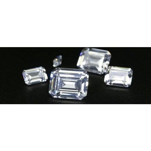 1Pcs Multiple Size Emerald Shape Moissanite Stone Faceted Imitated Diamond Loose Gemstone for DIY Engagement Ring 4170003