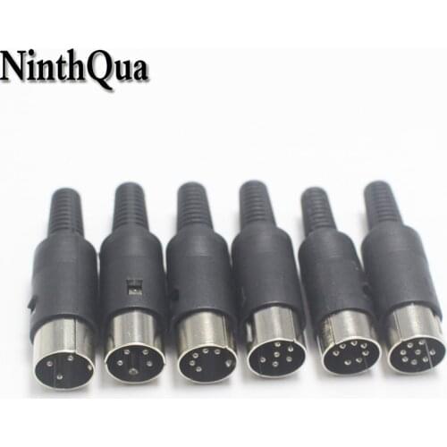 10Pcs 3Pin 4Pin 5Pin 6Pin 7Pin 8Pin DIN Male Plug Wire Connector with Plastic Handle Cable Connector with Plastic Handle