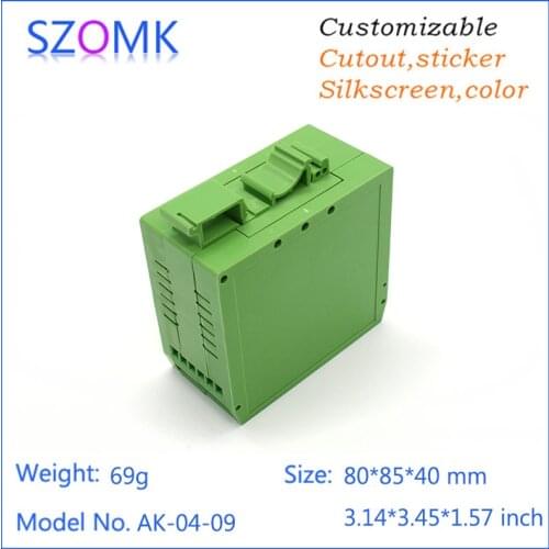 10 pcs, 80*85*40mm szomk plastic electronics enclosure box for pcb din rail box industrial enclosure cabinet project plastic box