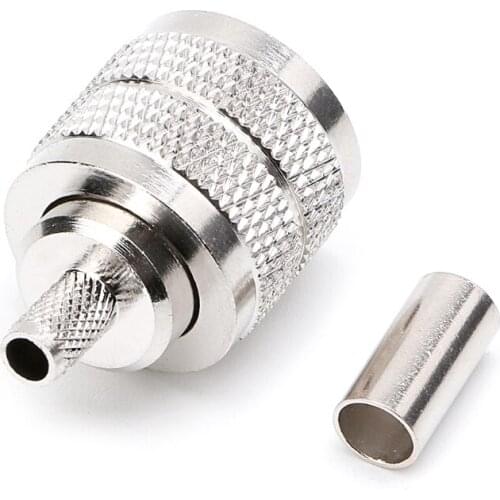 10PCS UHF Male PL259 Plug Crimp RG58/142 LMR195 RG400 Screwed Coupling Connector H054