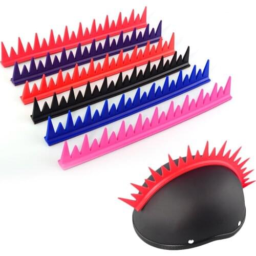 1x Rubber Motorcycle Helmet Mohawk Sticker Dirt Biker Punk Mohawk Biker Helmet Mohawks Spikes