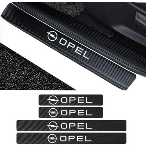 4Pcs For Opel Insignia Astra J H G K Corsa D Vectra C Zafira B Vivaro Mokka Carbon Fiber Car Door Threshold Protector Sticker