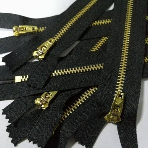 #4 Close-end Black Color Metal Brass Jeans Zippers 11cm - 22cm Length For Jacket Trousers Pants Garments Tailor Sewing 10pieces