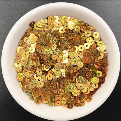 5mm 10g Laser Golden Wiredrawing Effect PVC Loose Sequins Crafts Paillette Sewing Decoration DIY Dlothing Accessory Lentejuelas