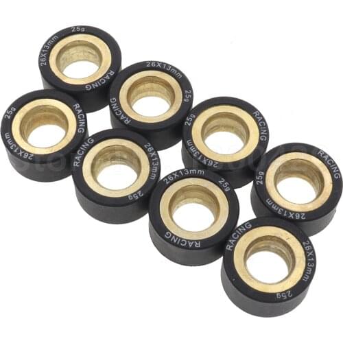 8PCS 26x13mm 26g Motorcycle Scooter Variator Weight Roller Clutch Pulley Driven Bead for Suzuki Burgman Skywave 400cc AN400