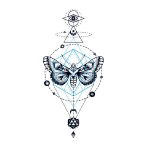 85MM×170MM Waterproof Tattoo Sticker Butterfly Effect Flower Arm Simple Geometric Trend Lasting Sexy