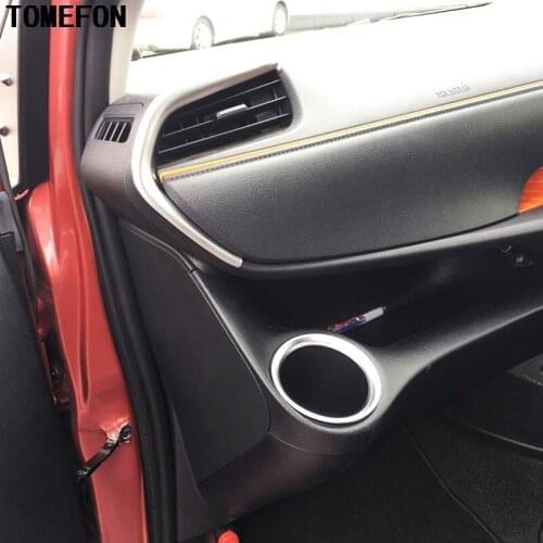 ABS Chrome For Toyota sienta 2016 2017 NHP170 Front Water Cup Holder Interior Air Condition Vent Outlet Frame Cover Trim Sticker