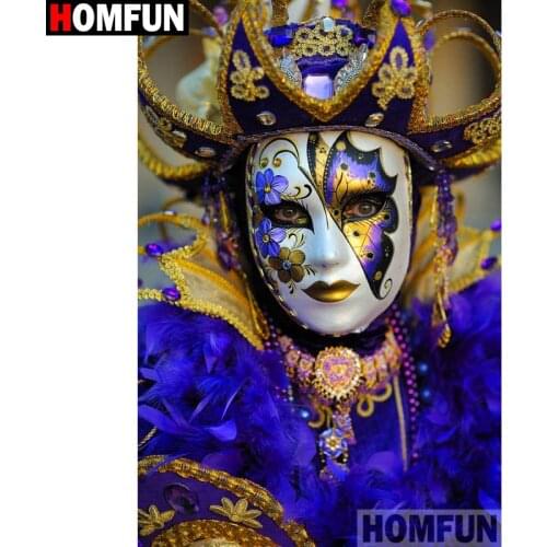HOMFUN Full Square/Round Drill 5D DIY Diamond Painting "Mask beauty" 3D Diamond Embroidery Cross Stitch Home Decor A18865