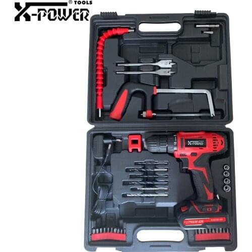 18V Mini Cordless Drill Wireless Electric Drill Driver Screwdriver Kit 37pcs Power Tool Set For Wood Ceramic Metal Plasterboard