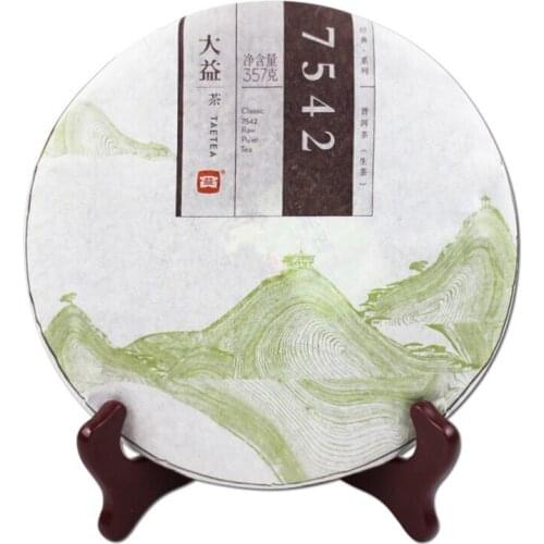 2014 TAETEA Raw Puer Chinese Tea 7542 Yunnan Puer Chinese Tea Batch 1401 Menghai Sheng Puer Chinese Tea Cake 357g