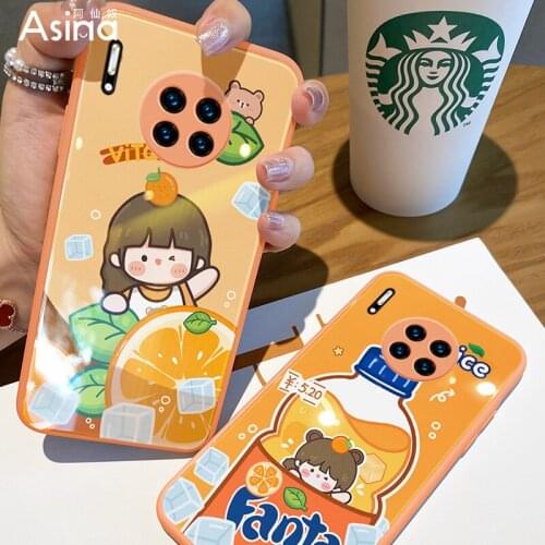 ASINA Tempered Glass Case For Huawei Mate 40 30 20 10 Pro Cartoon Cover For Huawei Honor 30 20 10 8X 9X V20 30 40 Flower Funda