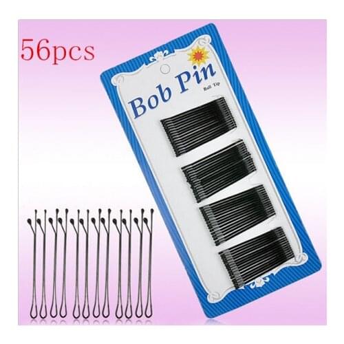 56Pcs Black Invisible Hair Clips Wave Bobby Pins Grips Barrette