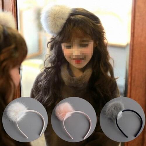Children Girls Princess Fluffy Pompom Ball Headband Kids Headwear Hair Accessories Party Favor Christmas Halloween