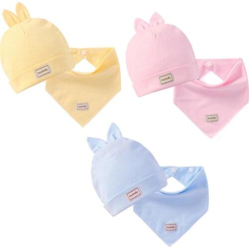 Baby Hat Scarf Cotton Kids Hat Autumn Winter Children scarf-collar Boys Warm Beanies Cartoon Bea Ear Infant Hats New Scarves