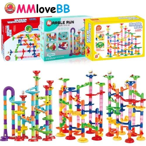 133PCS Children DIY Track Building Pipe Blocks For Children Ball Circuit Marble Race Run Maze Balls Educational Toys Gift