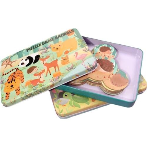 Childrens solid wood cartoon shape jigsaw puzzle toy parent-child interactive game toy