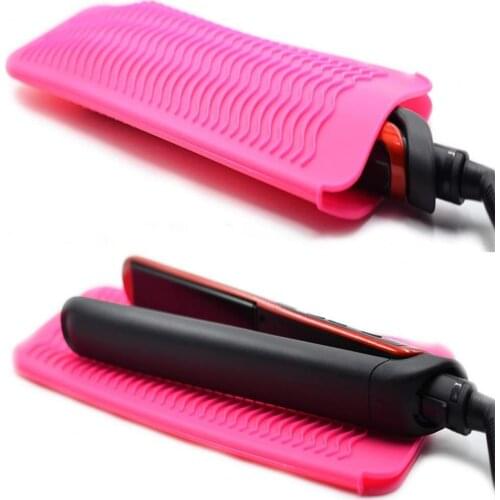 Travel Hair Straightener Holder Silicone Mat Safe Heat Resistant Sturdy Flexible Insulation Cover Home Storage Bag
