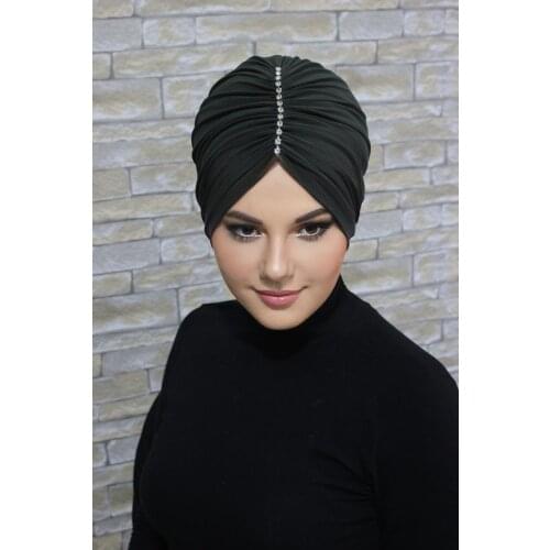 Instant Turban Stone Scarf Head Shawl Light Headwear, Shirred