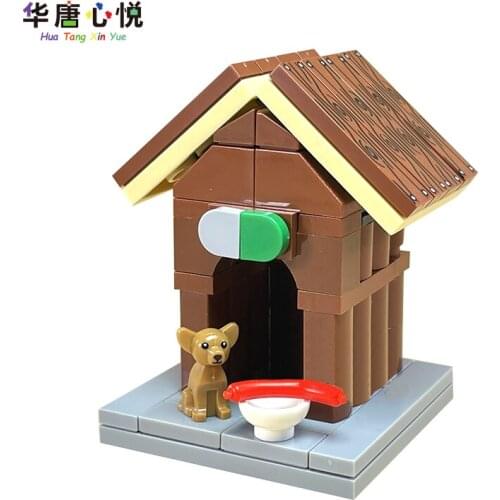 Creative City MOC Kennel and Chihuahua A Set Accessories Hobby Toys For Kids DIY Models Cities Compatible Building Blocks Gifts