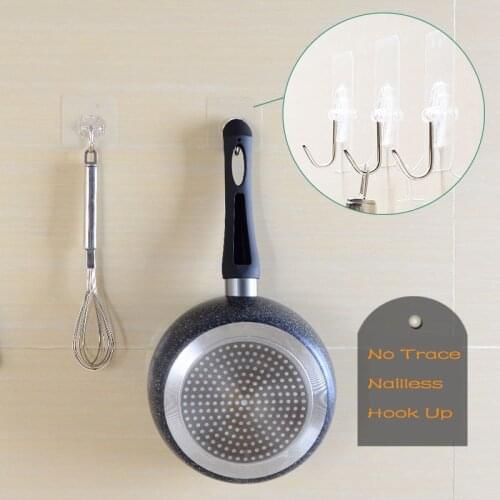 5/10/15/20 Pcs Transparent Hooks Self Adhesive Wall Mounted Hanger Door Hooks Towel Key Wall Storage for Kitchen Bathroom Hanger