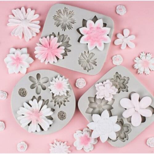 Daisy & Flower Silicone Molds Fondant Cakes Decor Tools Silicone Molds Sugarcraft Chocolate Baking Tools For Cakes Gumpaste Form