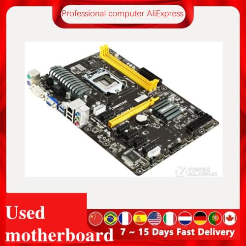 Used, 6PCI-E Professional mining BTC PRO Used for Biostar TB85 Desktop Motherboard B85 LGA 1150 DDR3 16G SATA3 USB3.0