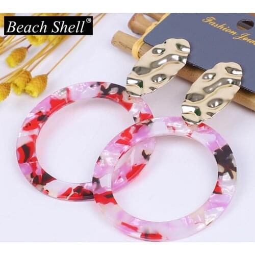 Multicolor acrylic Earrings 2020 boho style simple geometric women fashion trendy jewelry statement earrings hoops accesories fo