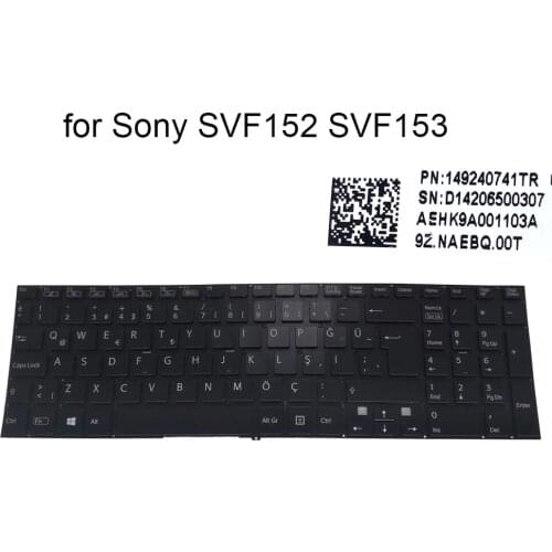 New turkish keyboard for Sony VAIO SVF152 C1JN C1WL SVF153 SVF1541 SVF15 TR Turkey notebook keyboards 149240741TR D14206500307