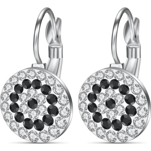 2021 New Titanium Steel Inlaid Zircon Flower Earrings female Crystal from Austrian Fasion jewelry Fit Women For Party