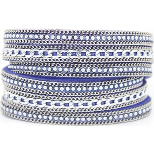 New Boho Leather Bracelets Bangles with Magnetic Buckle Wrap Jewelry Pulsera bracelets for Women brazaletes pulseras mujer