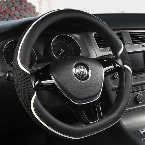 New D Shape Steering Wheel Cover for VW Golf 7 Polo 2014-2019 Scirocco Jetta 6 2017-2019 Santana 2016-2018 Auto Accesorioss