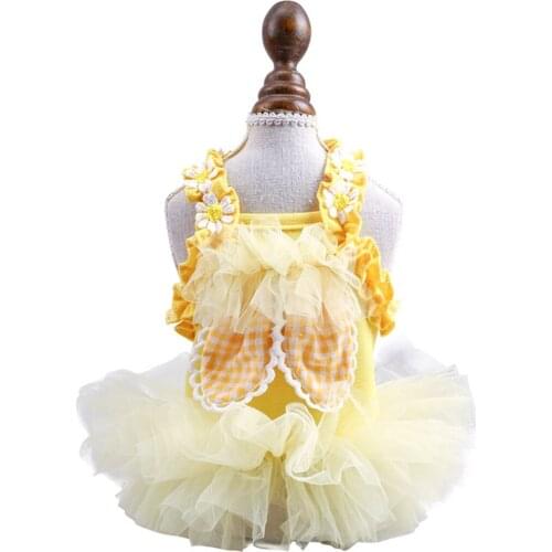 S M Pet Clothes Fashion Rabbit Ears Spring Summer Lace Princess Wedding Dress For Chihuahua Small Dogs And Cats Pet Supplies