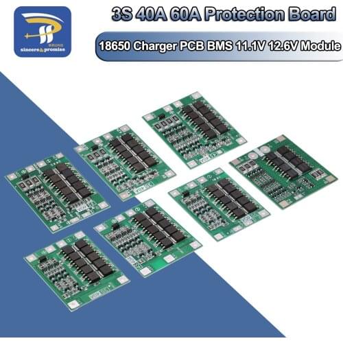 3S/4S 20A 40A 60A Li-ion Lithium Battery Charger Protection Board 18650 BMS Drill Motor 11.1V 12.6V/14.8V 16.8V Enhance/Balance