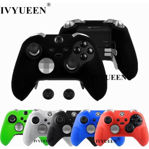 IVYUEEN Anti-Slip Silicone Protective Case Skin for Microsoft Xbox One Elite Controller Cover Thumb Stick Grips Joystick Caps