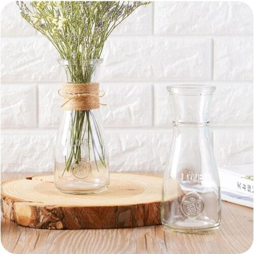 Transparent Crystal Glass Vase Flower Plant Vase Household Office Wedding Decoration Hydroponic Bottle Vases