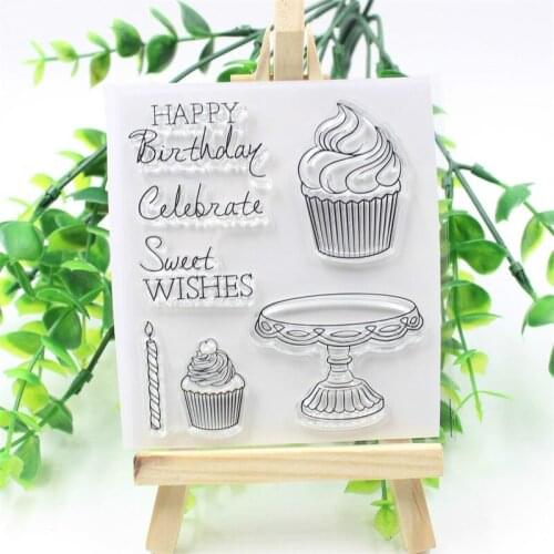 Cake Transparent Clear Silicone Stamps for DIY Scrapbooking/Card Making/Kids Christmas Fun Decoration Supplies